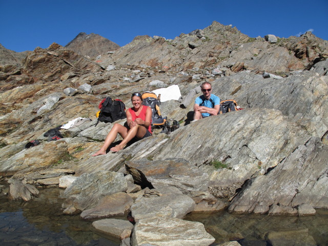 Gudrun und Christoph zwischen Pfaffenferner und Hildesheimer H&uuml;tte (18. Aug)