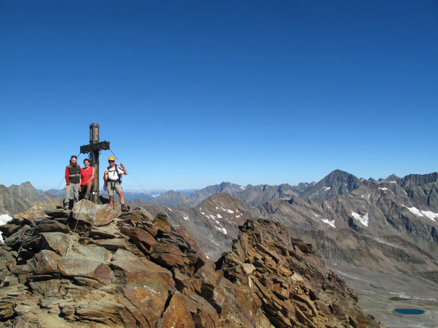 Christoph, Gudrun und ich auf der Schaufelspitze, 3.332 m (19. Aug.)
