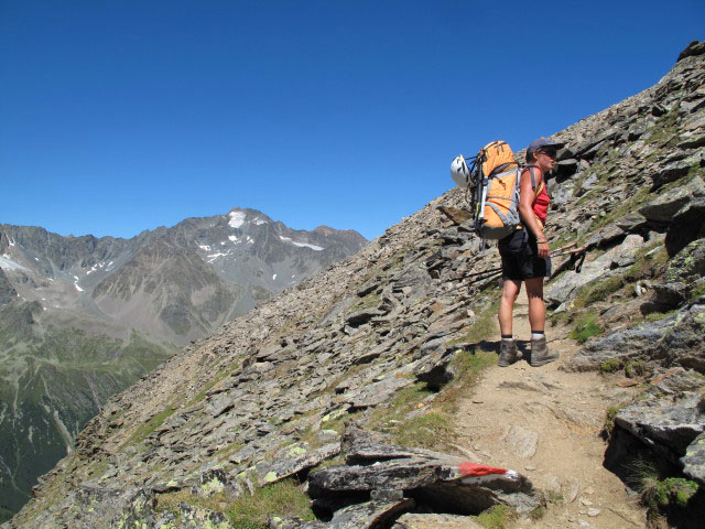 Gudrun zwischen Weg 102 und Großem Trögler (19. Aug.)