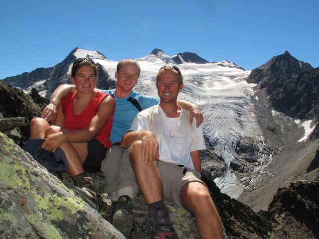 Gudrun, Christoph und ich zwischen Weg 102 und Großem Trögler (19. Aug.)