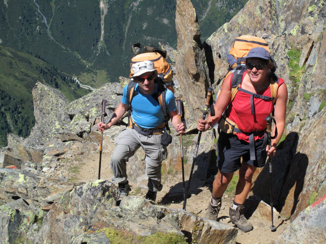 Christoph und Gudrun zwischen Weg 102 und Großem Trögler (19. Aug.)