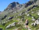 Christoph und Gudrun auf Weg 134 zwischen Grüblalm und Nürnberger Hütte (17. Aug.)