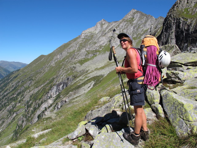 Gudrun auf Weg 522 auf der Gungglplatte (8. Sep.)