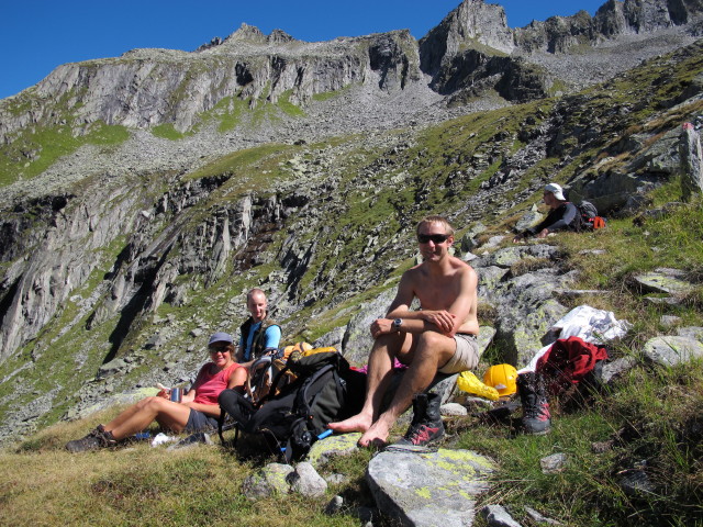 Gudrun, Christoph und ich auf Weg 522 auf der Gungglplatte (8. Sep.)