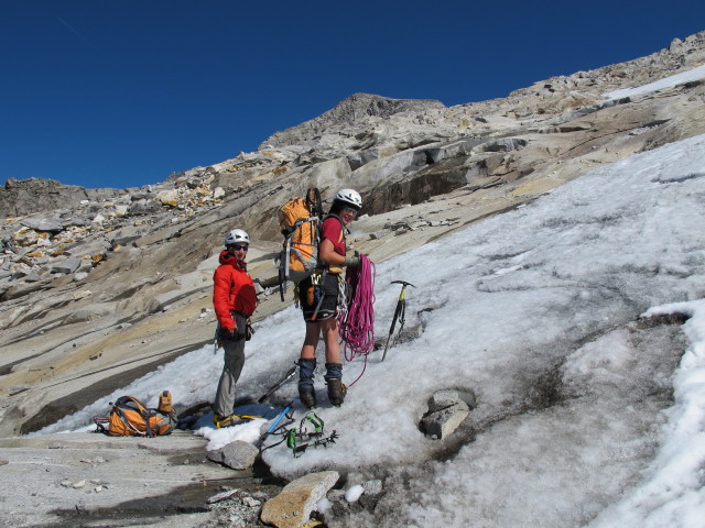 Christoph und Gudrun beim Ende des Schwarzensteinkees (9. Sep.)