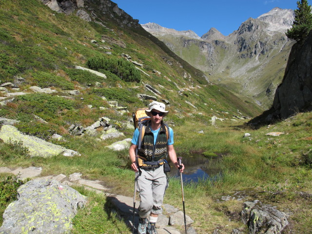 Christoph auf Weg 502 zwischen Feldkar und Berliner Hütte (9. Sep.)