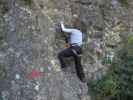 Gumpoldskirchner Klettersteig: Diana im Einstieg