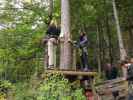 Daniela beim Flying Fox 'Tschepparutsche' im Waldseilpark Tscheppaschlucht (29. Sep.)