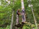 Daniela beim Flying Fox 'Tschepparutsche' im Waldseilpark Tscheppaschlucht (29. Sep.)