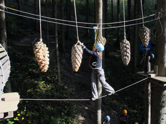 Diana im Parcours 'Schwarzspecht' im Kletterwald Buchenberg