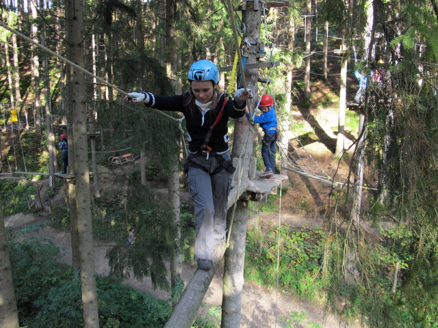 Diana im Parcours 'Schwarzspecht' im Kletterwald Buchenberg