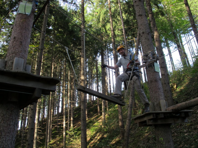 Ich im Parcours 'Eichhörnchen' im Kletterwald Buchenberg