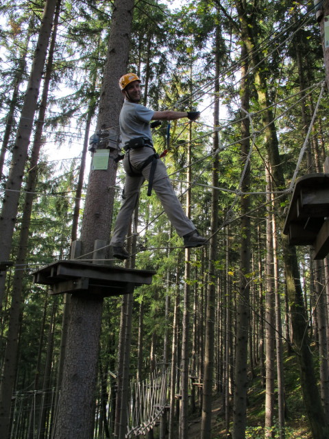 Ich im Parcours 'Eichhörnchen' im Kletterwald Buchenberg