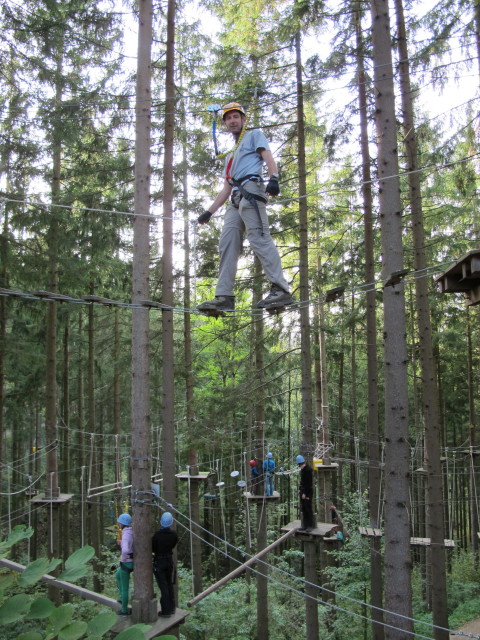 Ich im Parcours 'Eichhörnchen' im Kletterwald Buchenberg