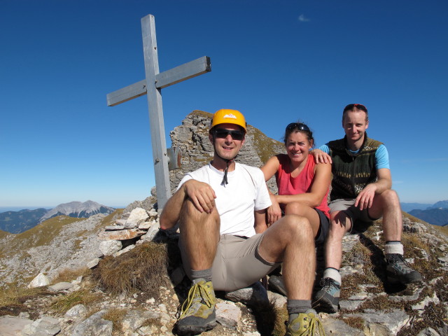 Ich, Gudrun und Christoph am Steinrigen Mannl, 2.208 m (20. Okt.)