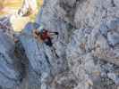 Haidachstellwand-Klettersteig: Gudrun auf der Seilbrücke (21. Okt.)