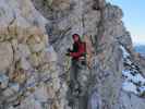 Haidachstellwand-Klettersteig: Christoph auf der Seilbrücke (21. Okt.)