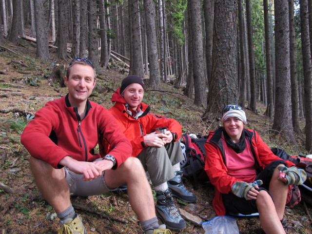 Ich, Christoph und Gudrun zwischen Bachingerbründl und Schwarzloch