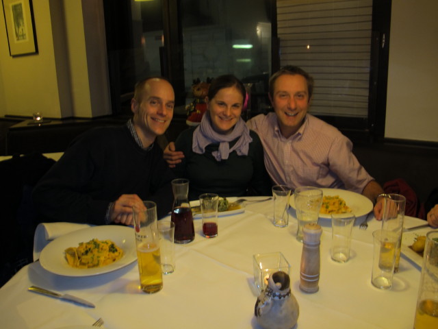 Florian, Katrin und ich im Huber's Essen & Trinken