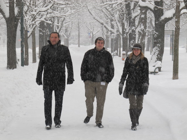 Wolfgang, Patrick und Sabrina in der Hauptallee (17. Jän.)