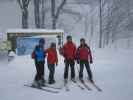 Christoph, Alice, Michael und ich bei der Bergstation der Salamander-Sesselbahn, 1.210 m