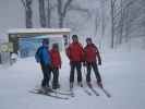 Christoph, Alice, Michael und ich bei der Bergstation der Salamander-Sesselbahn, 1.210 m