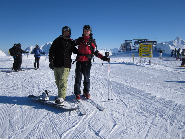 Markus und ich bei der Bergstation der Hochalpbahn, 2.038 m