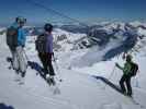 Birgit, Franziska und Alexander auf der Schilthornpiste (4. März)