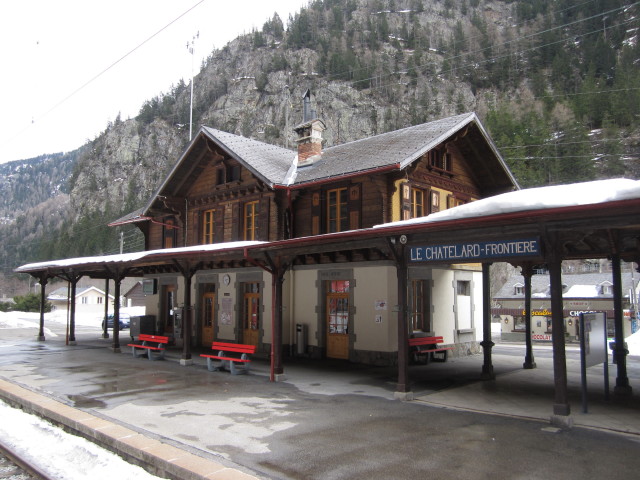 Bahnhof Le Chatelard-Frontiere, 1.116 m (9. März)