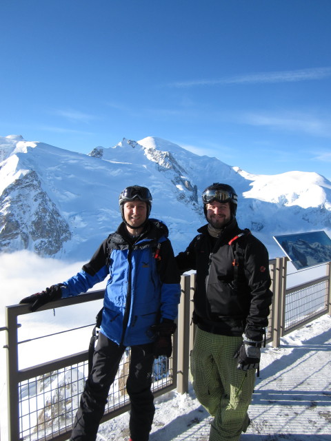 Ich und Markus auf der Aiguille du Midi, 3.842 m