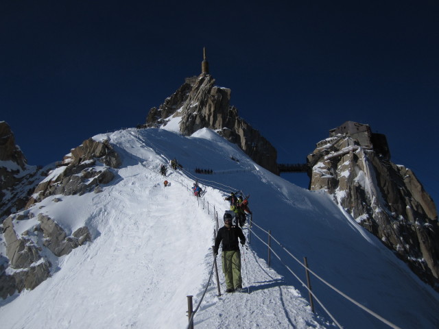 Markus auf der l'Arête de l'Aiguille du Midi