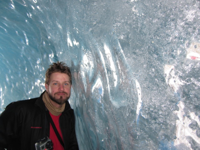 Markus in der Grotte de la Mer de Glace