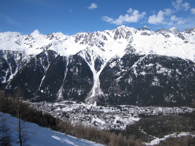 Les Praz de Chamonix vom Train à crémaillère du Montenvers aus