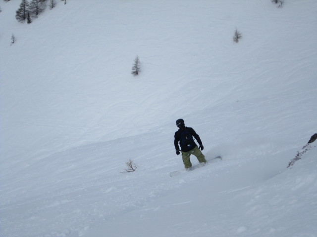 Markus neben der Piste 'Chamois'