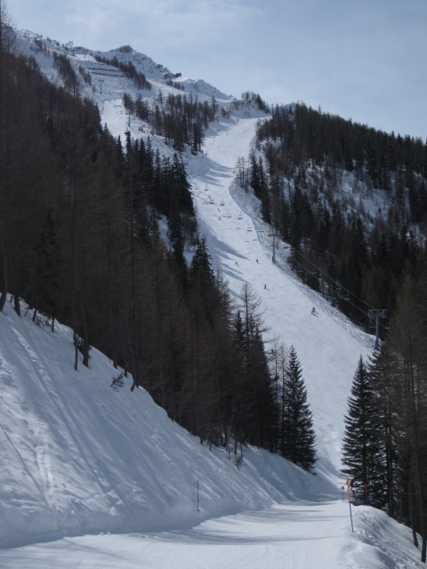 Seggiovia Bertolini von der Piste 'Diagonale Peindent' aus