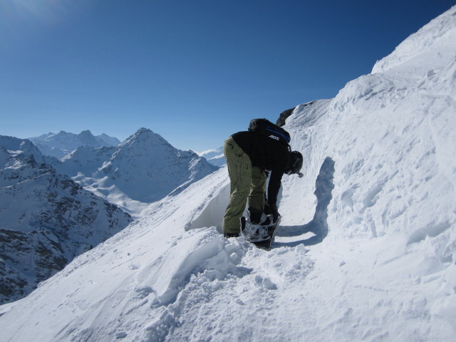 Markus auf der Abfahrtsroute 'Itinéraires Mont-Gelé' (15. März)