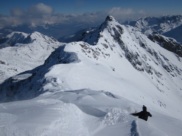 Markus auf der Abfahrtsroute 'Itinéraires Mont-Gelé' (15. März)