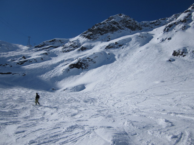 Markus neben der Abfahrtsroute 'Gentianes - Tortin' (15. März)