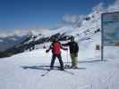 Ich und Markus bei der Bergstation des Télésiège débrayable Novelly (15. März)