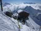 Markus zwischen Mont Fort und der Bergstation der Téléphérique Mont-Fort (15. März)