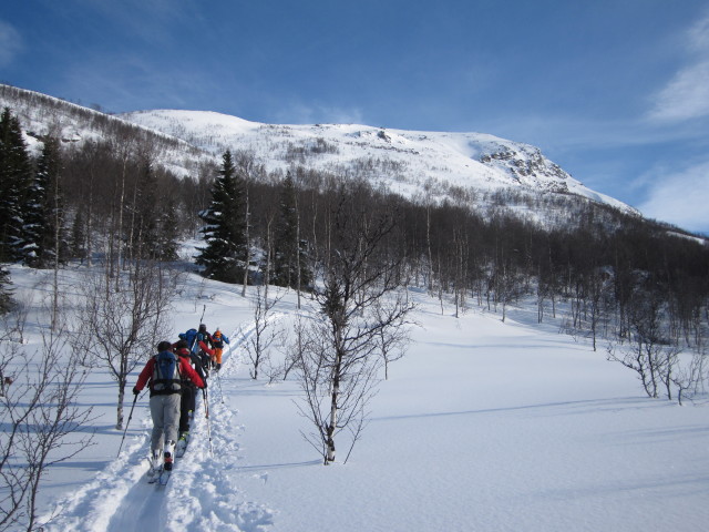 Erhard, Axel, Martin, Thomas und Ulrich zwischen Olderdalen und Giilavárri