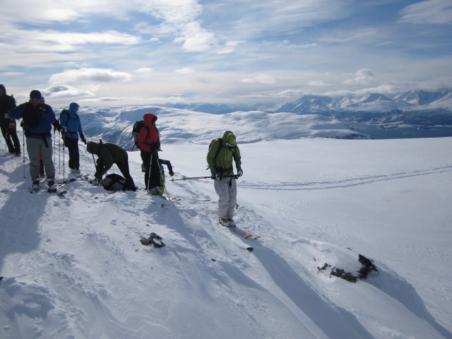 Erhrad, Martin, Axel, Martina und Rudolf zwischen Giilavárri und Skávlevárri