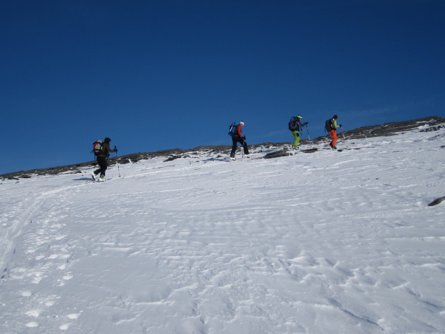 Axel, Martin, Mathias und Claudia am Skávlevárri