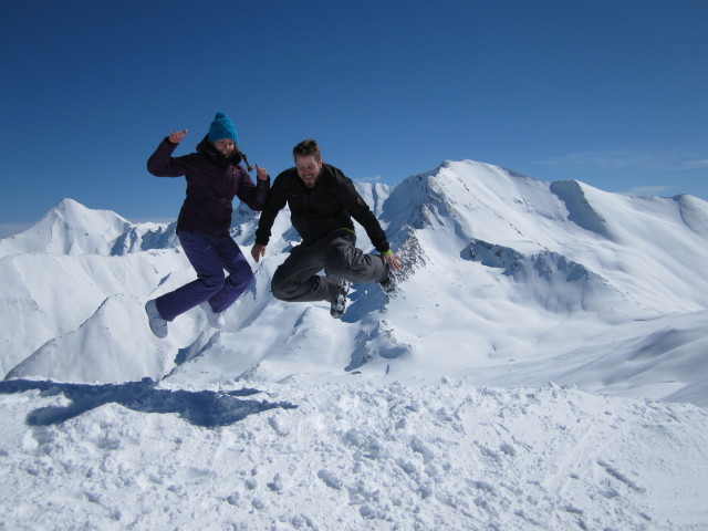 Kathrin und Markus am Inneren Viderjoch, 2.704 m (13. Apr.)