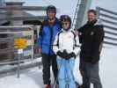 Ich, Mama und Markus bei der Bergstation des Greitspitzlifts, 2.870 m (19. Apr.)