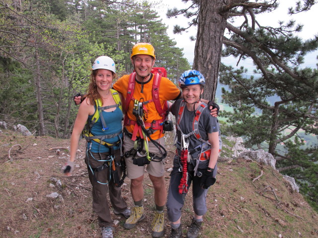 Romana, ich und Irene beim Ausstieg