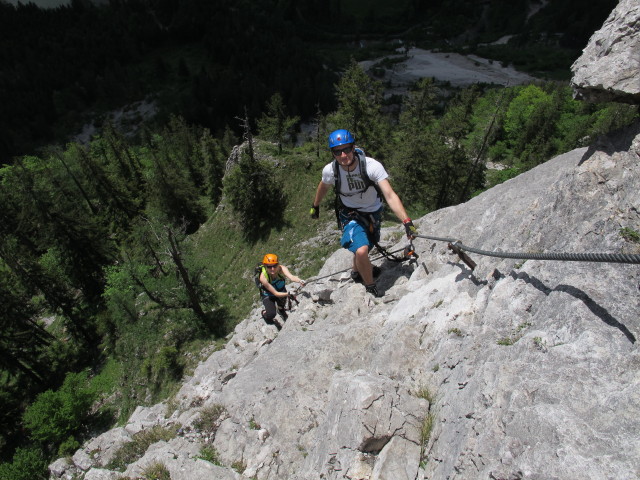 Kaiser-Franz-Joseph-Klettersteig: Sabrina und Christian zwischen Kaiserstiege und Rastplatz 'Schwalbennest' (18. Mai)