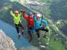 Kaiser-Franz-Joseph-Klettersteig: Sabrina, Christian und Romana auf der Seilbrücke (18. Mai)