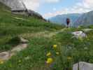 Gudrun auf Weg 451 auf der Oberen Jochalm, 1.399 m (16. Juni)