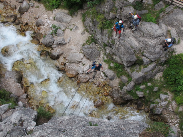 Hias-Klettersteig: Ralf auf der ersten Seilbrücke (22. Juni)